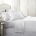 Hotel Quality Cottony Soft White Linen Fitted Flat Sheet and Pillowcases Set_4