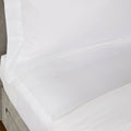 Hotel Quality Cottony Soft White Linen Fitted Flat Sheet and Pillowcases Set_7