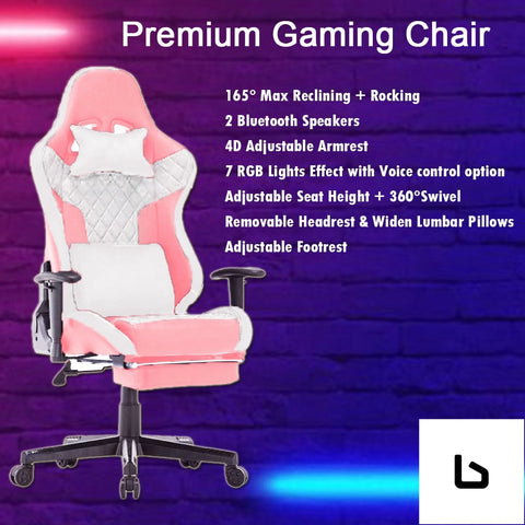7 rgb lights bluetooth speaker gaming chair ergonomic