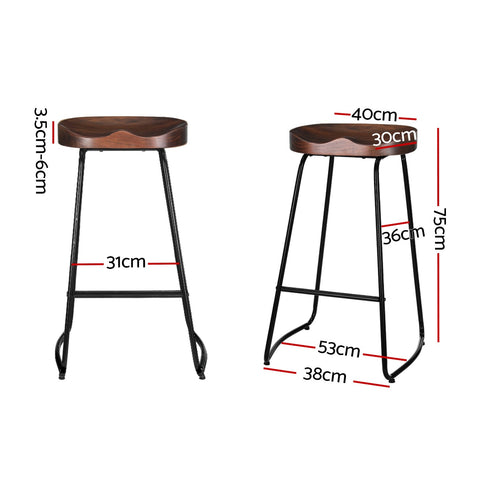 2x bar stools tractor seat 75cm black - furniture > & chairs