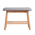 Shoe rack seat bench chair shelf organisers bamboo grey -