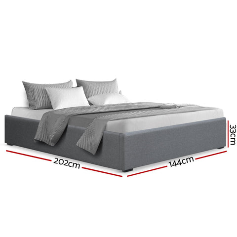 Double full size gas lift bed frame base with storage
