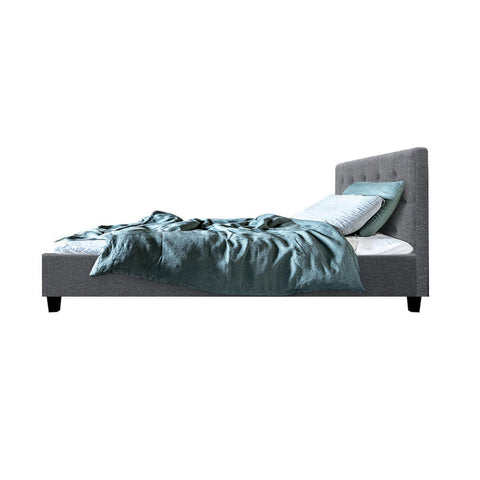 Bed frame fabric- grey single - frame