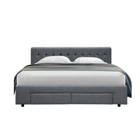 Dale grey fabric storage drawers bed frame - frame