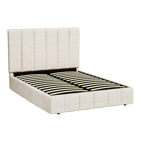 Bed frame double size beige tette - furniture > bedroom