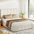 Bed frame double size beige tette - furniture > bedroom