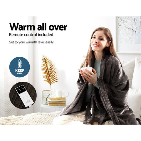 Giselle bedding electric throw blanket - chocolate - home &
