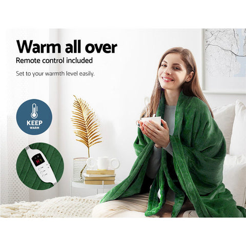 Electric throw rug heated blanket washable snuggle flannel