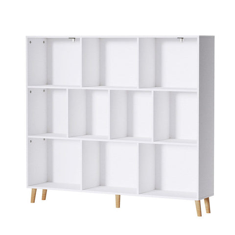 Bookshelf 3 Tiers 10 Cubes - CORA White