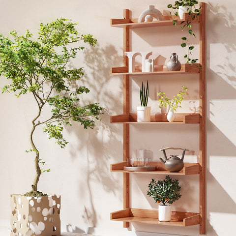 Bookshelf floating shelf capiz oak - furniture > office