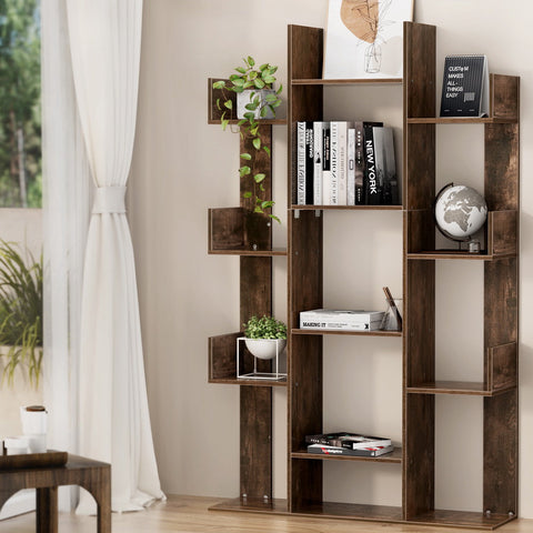 Tree-shaped bookshelf romi walnut - furniture > bedroom