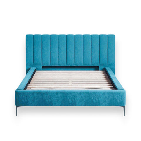 Matilda Supreme Velvet Glamour Turquoise Fabric Bed Frame (Australian Made) Bed Frame