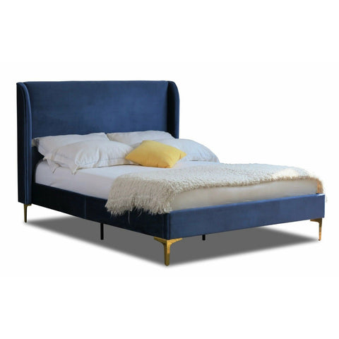 Otis Blue Velvet Fabric Bed Frame Bed Frame