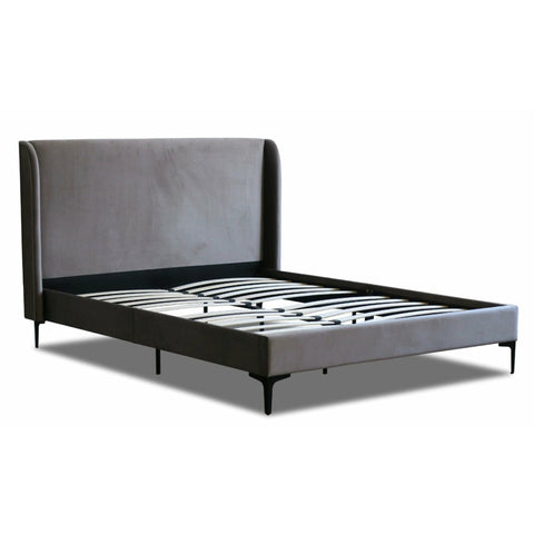 Otis Deep Grey Velvet Fabric Bed Frame Bed Frame