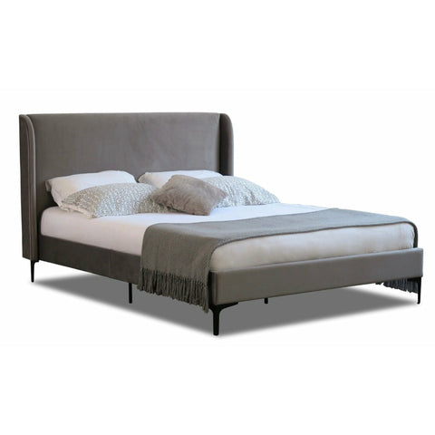 Otis Deep Grey Velvet Fabric Bed Frame Bed Frame