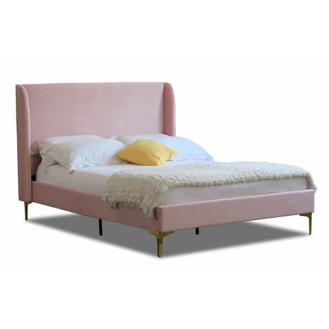 Otis Pink Velvet Fabric Bed Frame Bed Frame