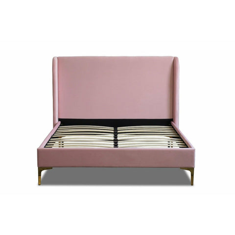 Otis Pink Velvet Fabric Bed Frame Bed Frame