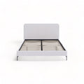 Benz ivory boucle fabric bed frame