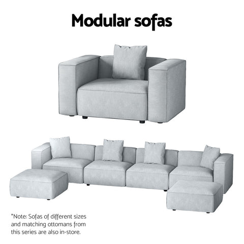 Modular Sofa Chaise Set 4-Seater Grey
