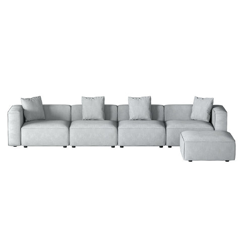 Modular Sofa Chaise Set 5-Seater Grey