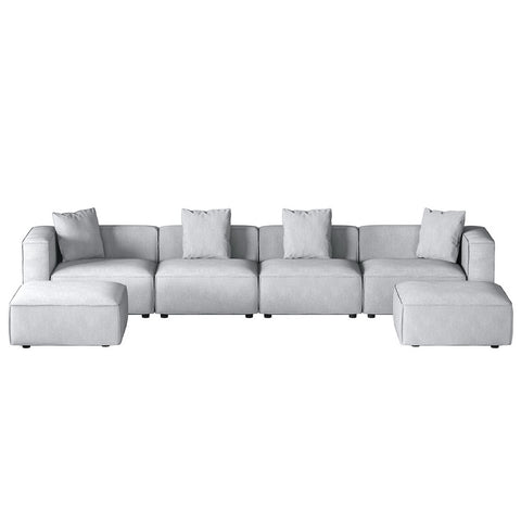 Modular Sofa Chaise Set 6-Seater Grey