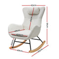 Rocking armchair feeding chair boucle fabric armchairs
