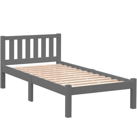 Kingston slumber king single wooden timber bed frame grey