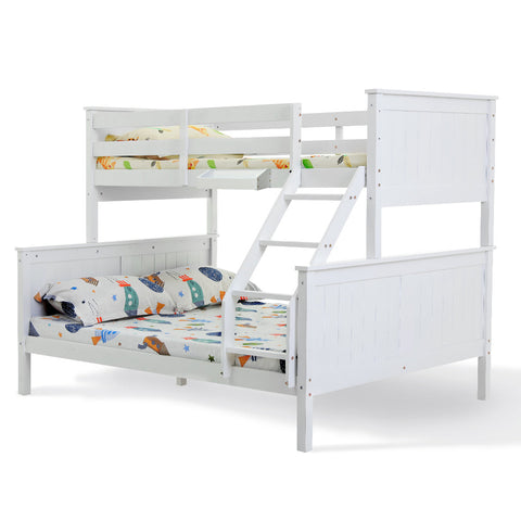 Kingston slumber bunk bed frame modular single white wood