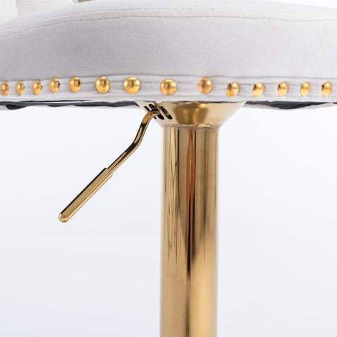 4x height adjustable swivel bar stool velvet studs barstool