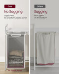 Laundry hamper with shelf and pull-out bags 2 x 46l white