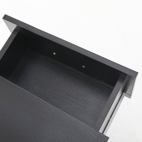 Bedside Table Side Storage Cabinet Nightstand Bedroom 1 Drawer 1 Shelf ELLA - BLACK