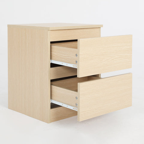 Bedside Table Side Storage Cabinet Nightstand Bedroom 2 Drawer JOSS OAK
