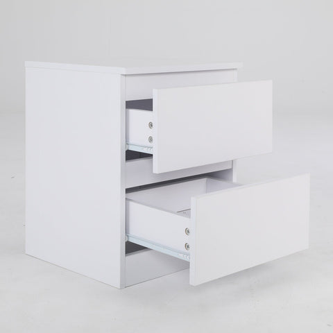 Bedside Table Side Storage Cabinet Nightstand Bedroom 2 Drawer JOSS WHITE