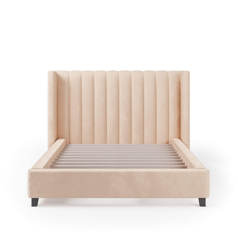 Valance King Gas Lift Oyster Velvet Bed Frame (Australian Made) ***1 Only - Concept Stock Sale*** Bed Frame