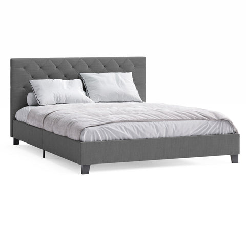 WALDO Charcoal Fabric Bed Frame BED FRAME - Bed frame