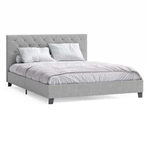 WALDO Grey Fabric Bed Frame BED FRAME - Bed frame