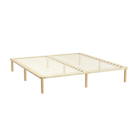 Bed frame king size wooden base mattress platform timber