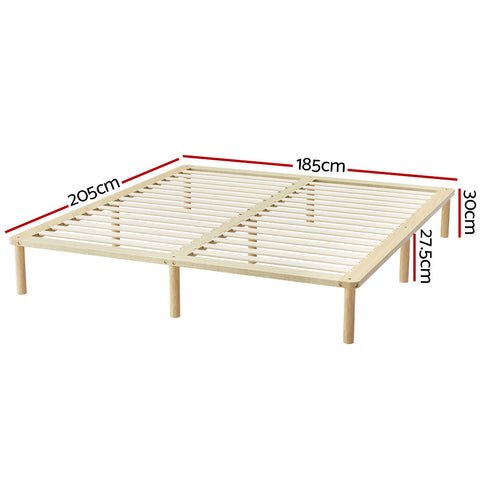 Bed frame king size wooden base mattress platform timber