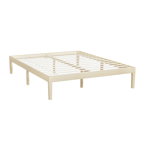 Bed frame double size wooden base mattress platform timber