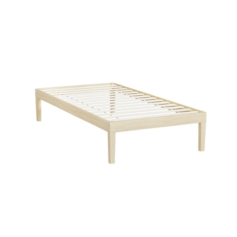 Bed frame single size wooden base mattress platform timber
