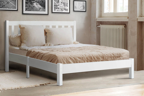 Wooden bed frame queen size pine timber mattress base