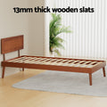 Bed frame single size wooden base walnut splay - furniture
