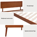 Bed frame single size wooden base walnut splay - furniture