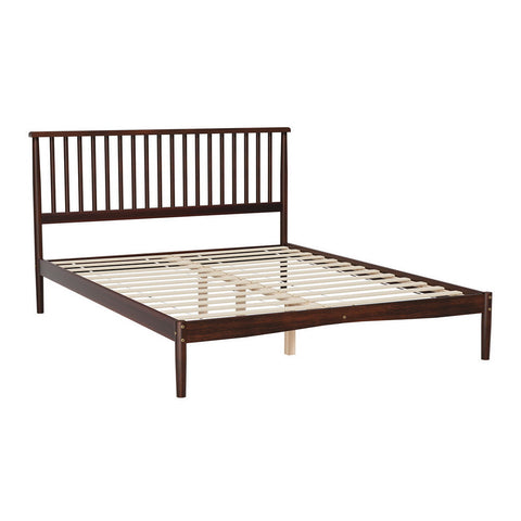 Bed frame queen size wooden base mattress platform timber