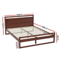 Bed frame double size wooden walnut witton - furniture >