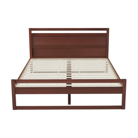 Bed frame double size wooden walnut witton - furniture >