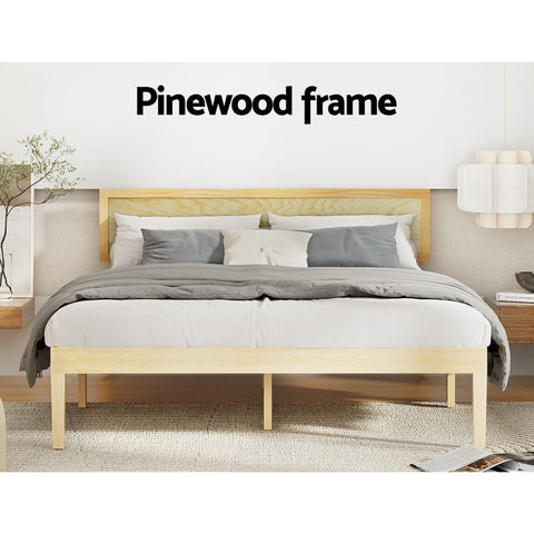 Bed frame double size wooden base mattress platform timber