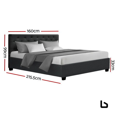 Bf charcoal fabric gas lift bed frame - frame