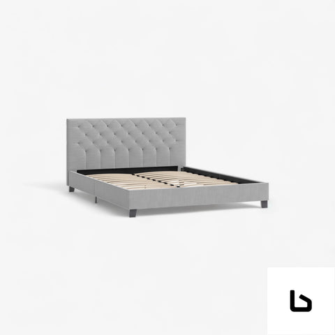 Arlo grey fabric bed frame - single - frame