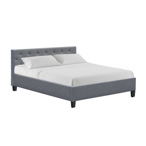 Queen grey fabric bed frame